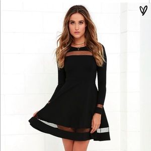 Lulus black mesh skater dress